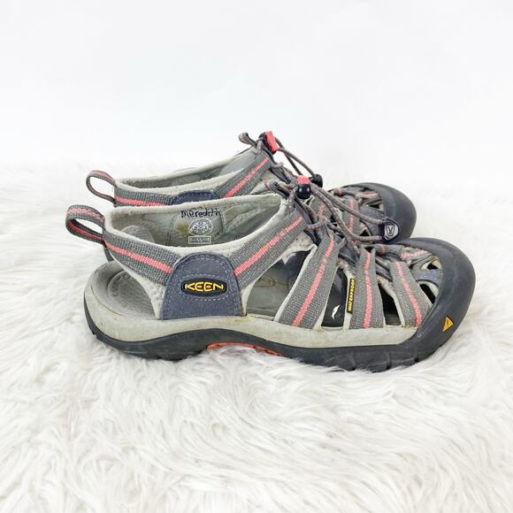 Keen 8.5 Womens Gray Coral Pink Newport H2 Strappy Walking Hiking Sandals - Picture 2 of 16